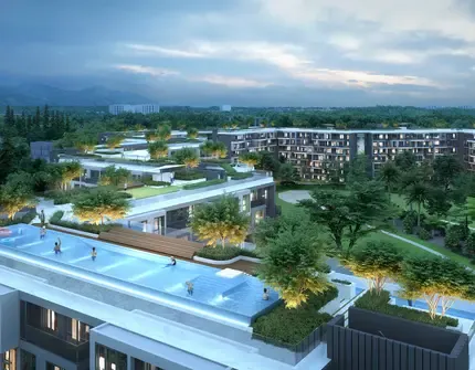 Skypark Celeste exterior pool view