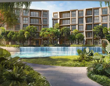 Rhea by Sansiri resort condo - swimming pool viewed from the building