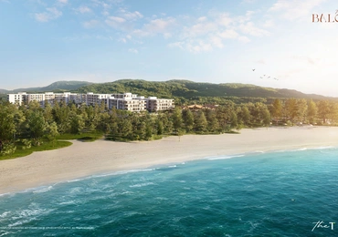The Balcony beachfront condo Phuket - aerial view from the sea