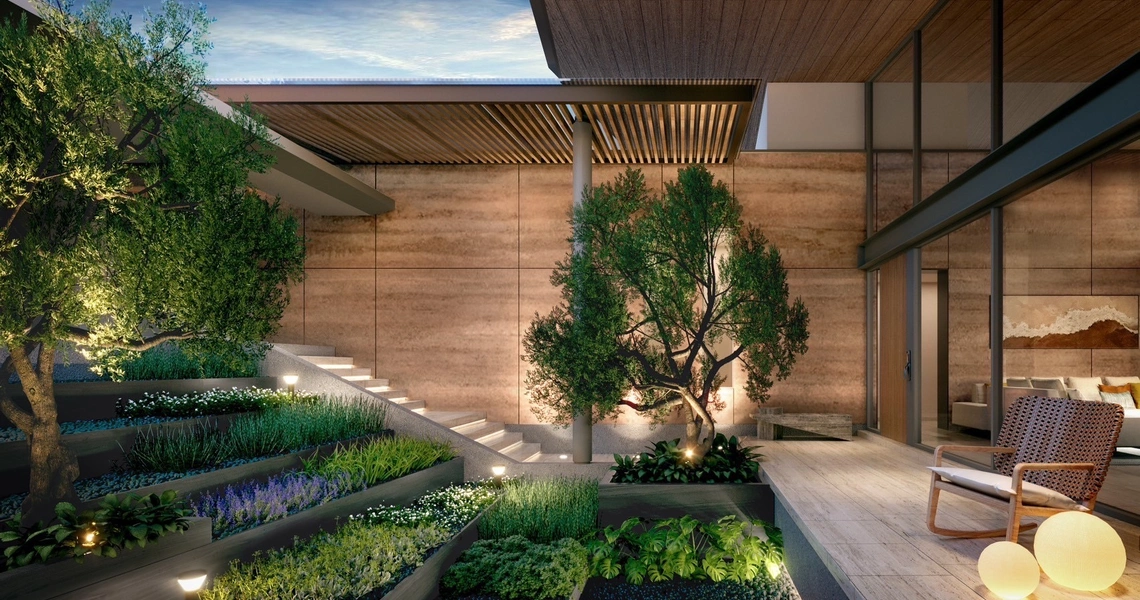 SERRANA Lakefront Pool Villas type b courtyard