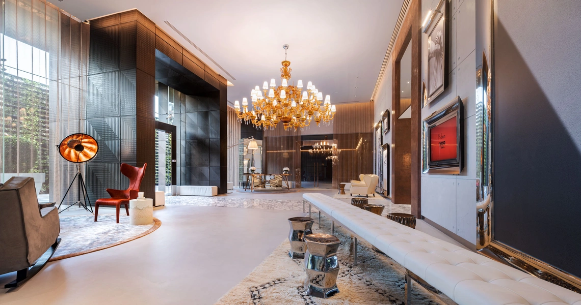 Khun by Yoo luxury condo in Bangkok lobby