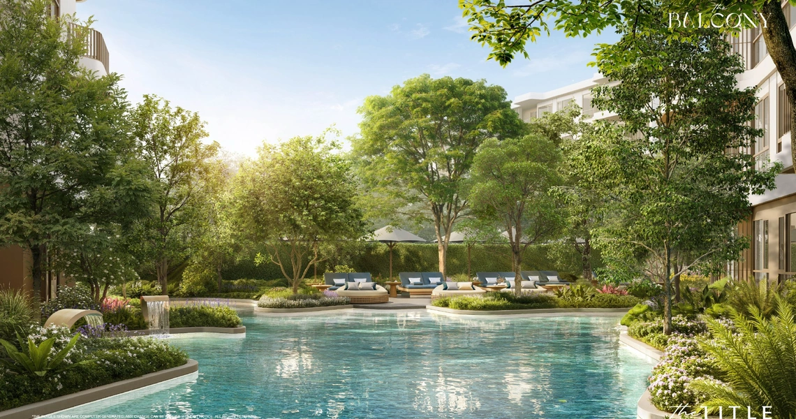 The Balcony beachfront condo Phuket - pool and gardens