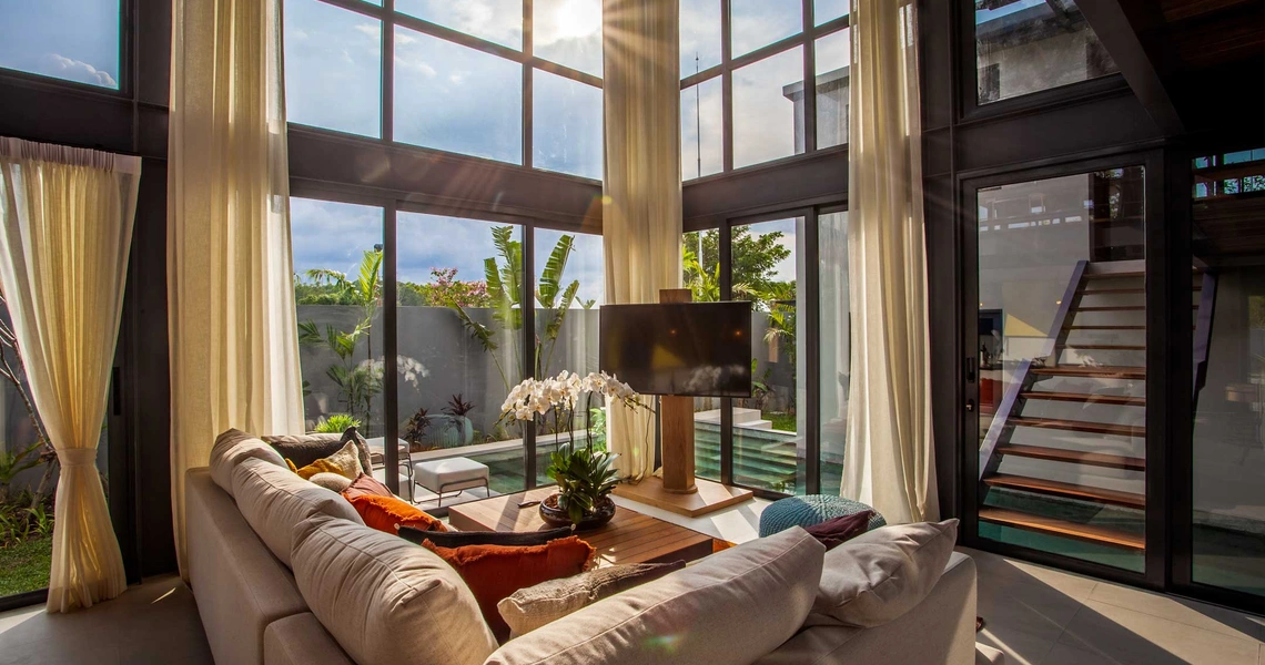 Riverhouse Phuket 3 bedroom villa living room and pool