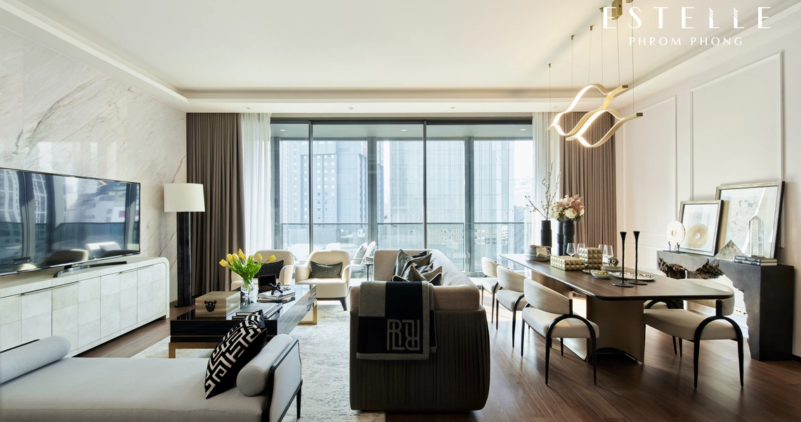 The Estelle Phrom Phong Luxury Bangkok Condo - Living room