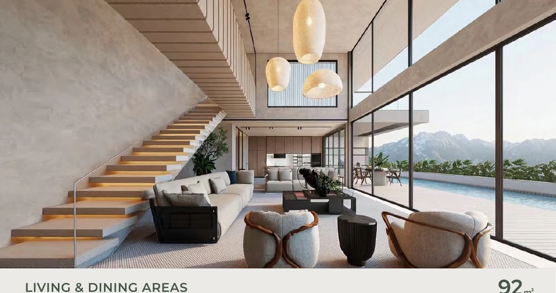 AYANA Soluna Villas living roomw ith view