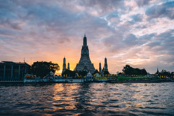 None Thai temple on the bank of Chaophraya river