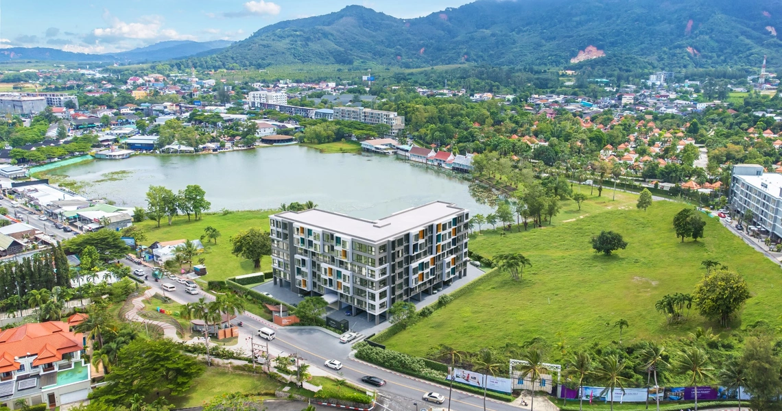 Laguna Lakeside premium Phuket condo - view onto Boat Avenue