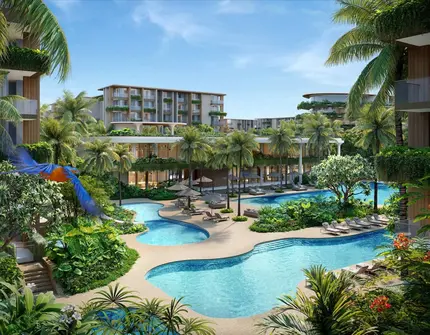 Lake Residences - pool with garden