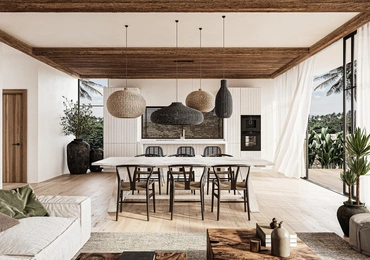 None Chandra Samui designer villas - living room and kitchen view