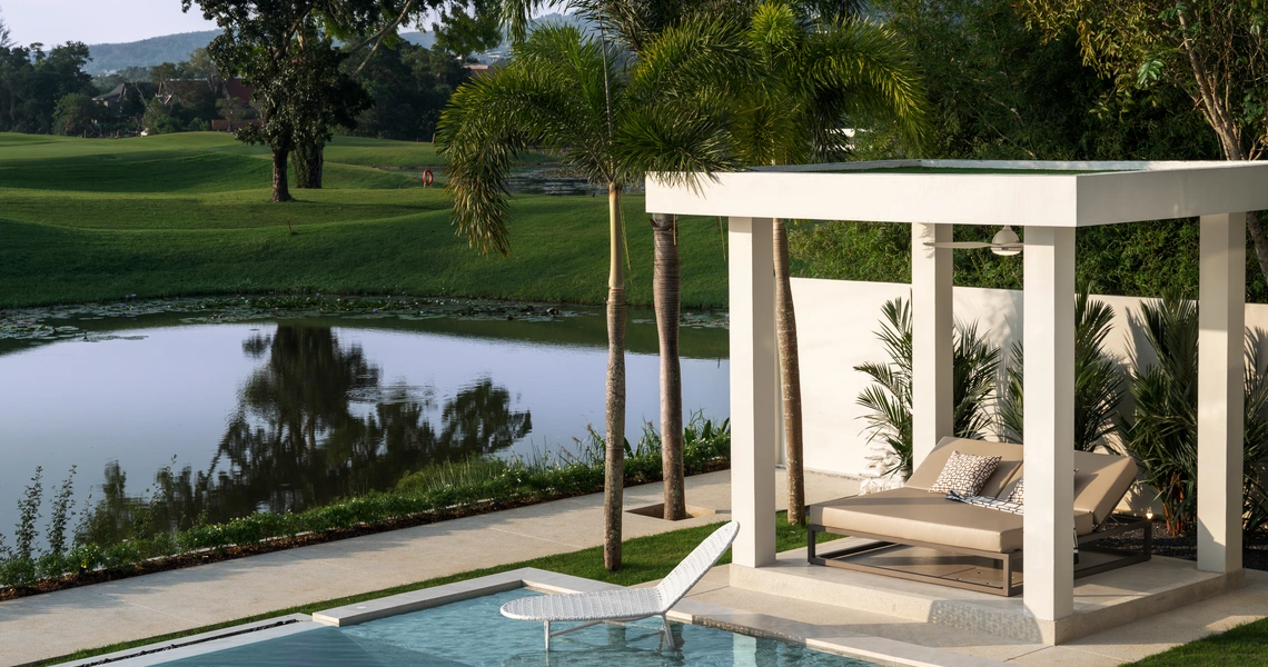 Laguna Homes - external pool with lake