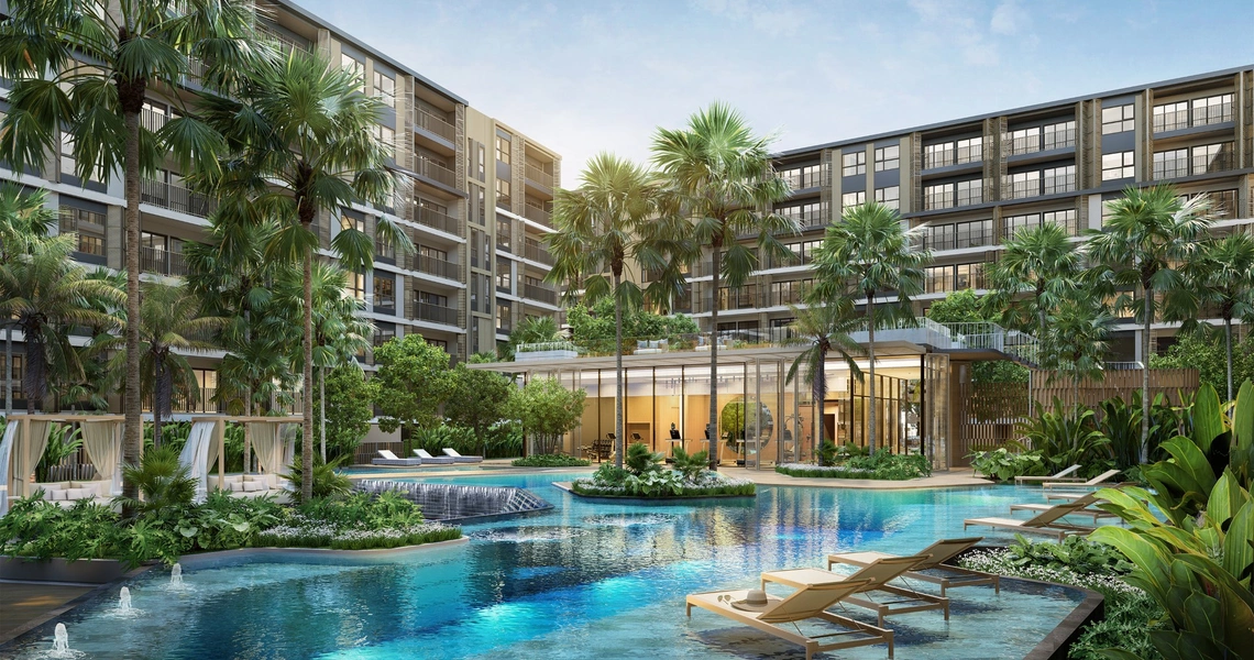 So Origin Bangtao resort condo - inner courtyard and pool