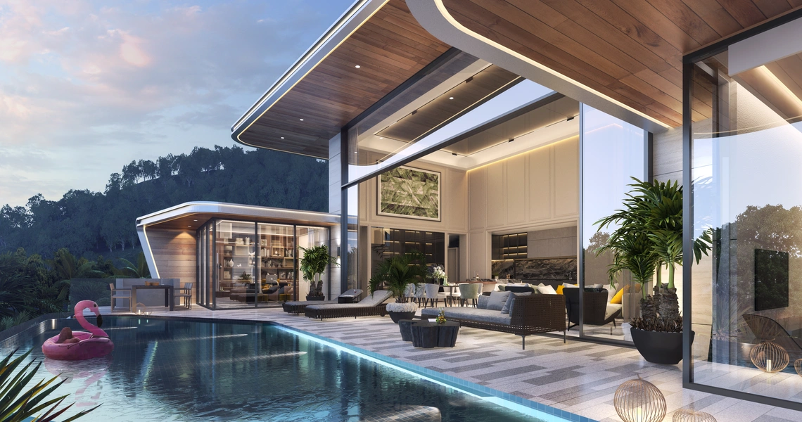 AYANA Soluna Villas deck with pool exterior
