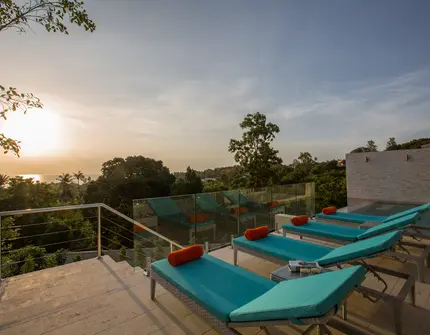Villa Ambience - sea view from the deck at sunset