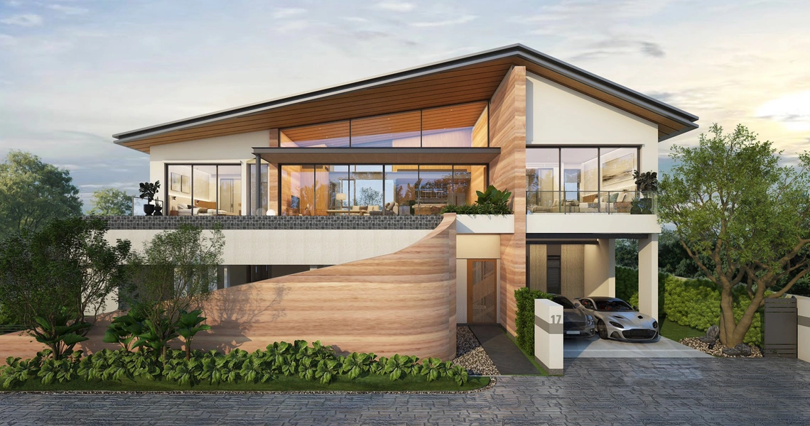 SERRANA Lakefront Pool Villas type c front view