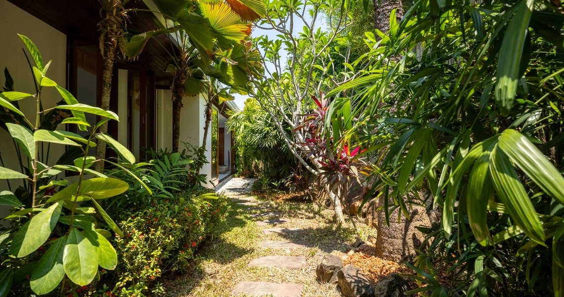 Authentik Villa garden with path