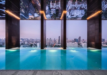 None Khun by Yoo luxury condo in Bangkok swimming pool