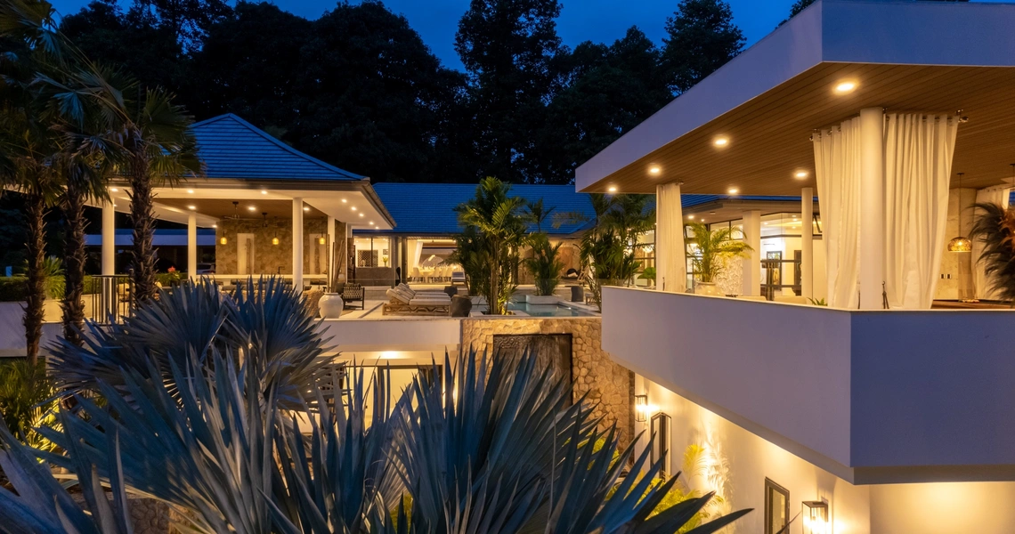 Villa Riverside exterior night
