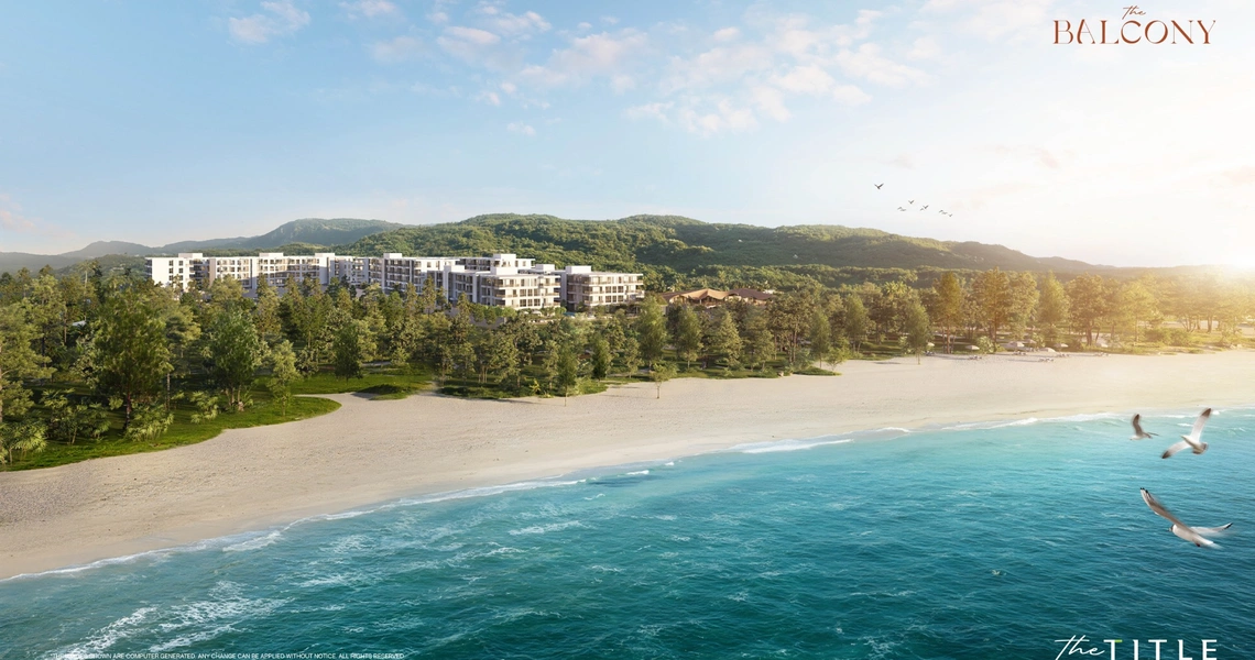 The Balcony beachfront condo Phuket - aerial view from the sea