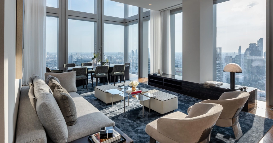 The Ritz-Carlton Residences Bangkok - living room city views