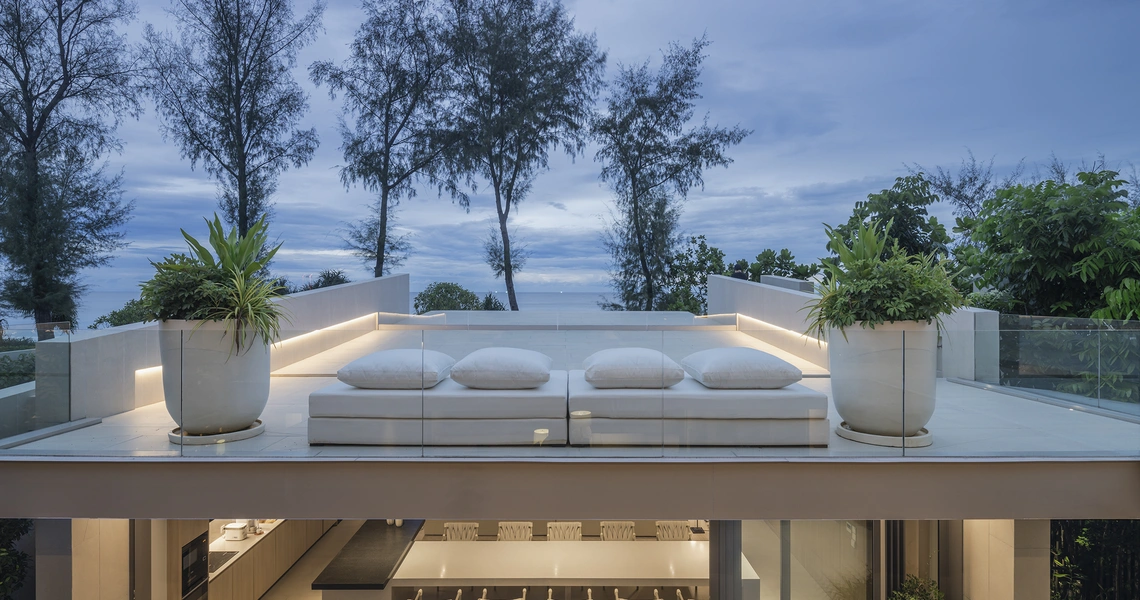 Veyla Natai beachfront villas beach villa bedroom view