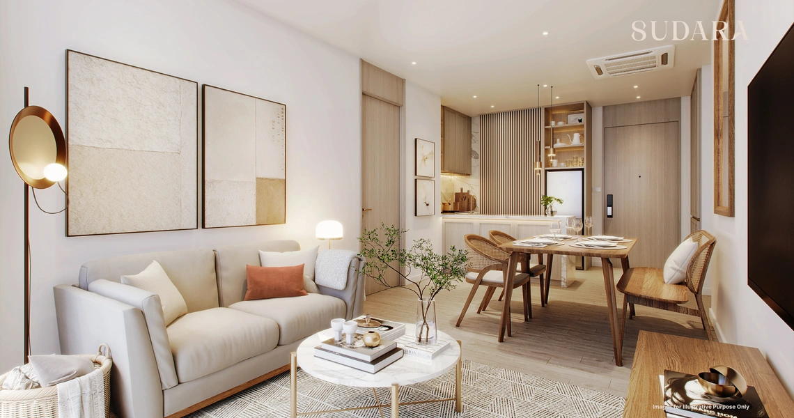 Sudara Phuket luxury condo - Two Bedroom Living Room