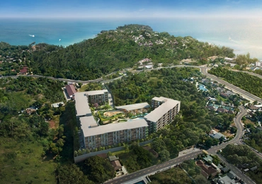 Rhea by Sansiri resort condo - aerial drone shot