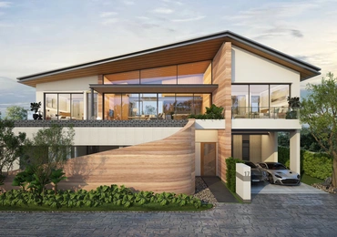 SERRANA Lakefront Pool Villas type c front view