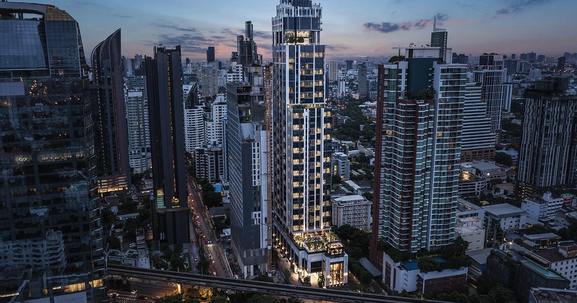 Hyde Heritage Thonglor Bangkok luxury condo - aerial view