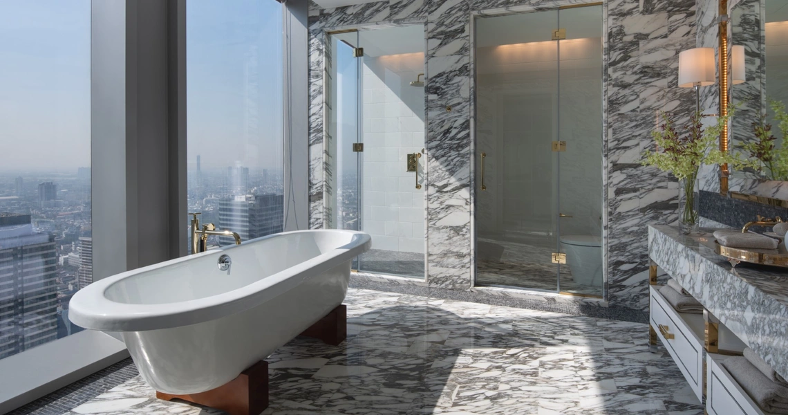 The Ritz-Carlton Residences Bangkok - marble bathroom