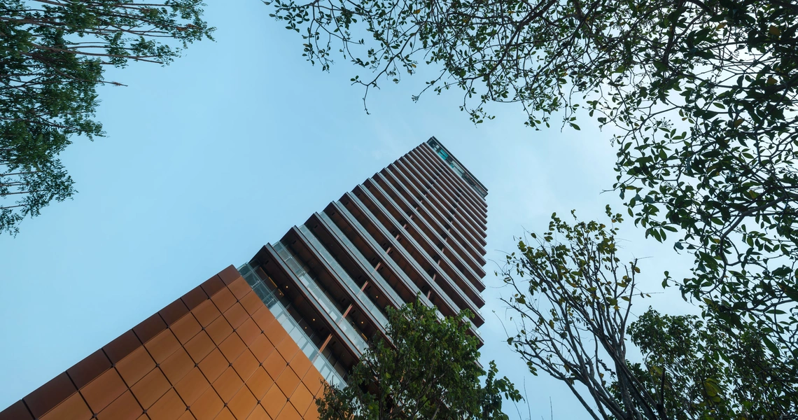 Khun by Yoo luxury condo in Bangkok building view