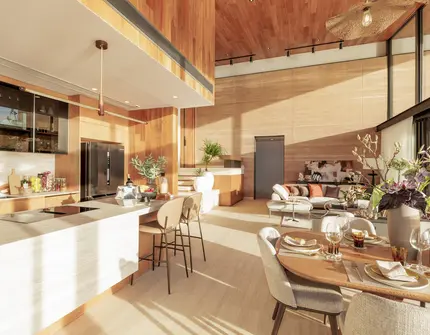 SERRANA Lakefront - dining room and kitchen