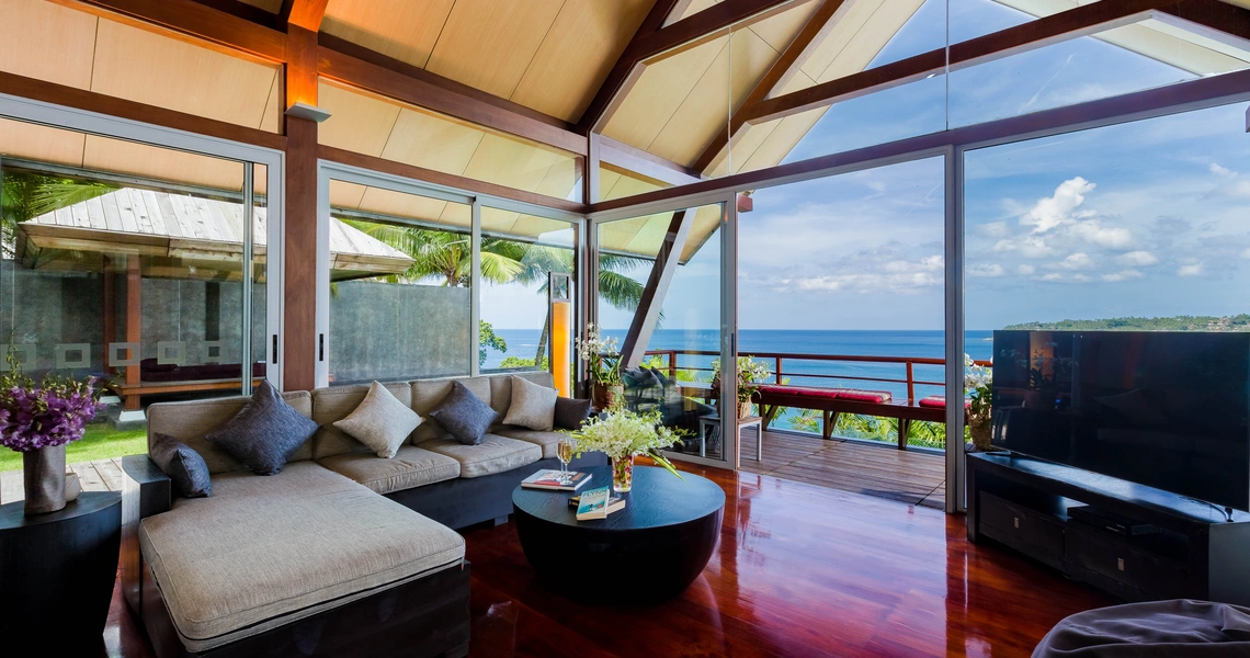 None Stunning sea view villa in an exclusive Surin Beach - Living area