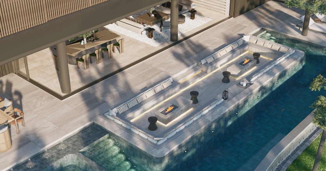 Anann Villas - pool and sunken living