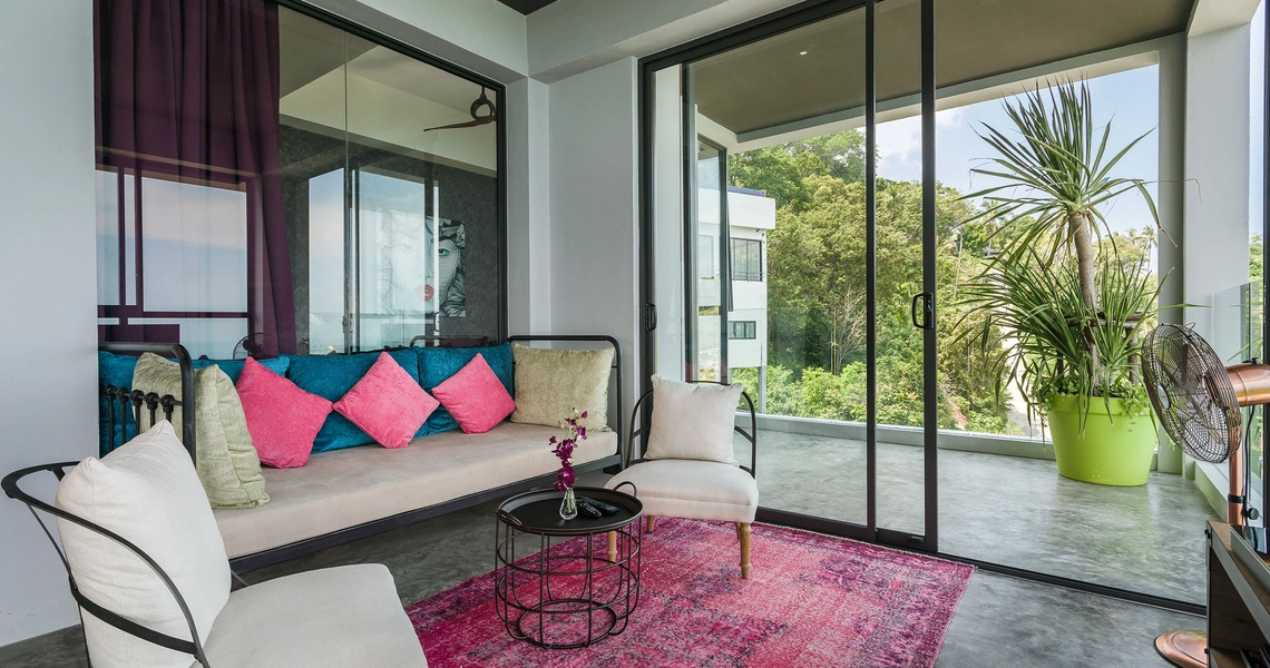 None Luxury villas on Samui Sky Dream Villa living area