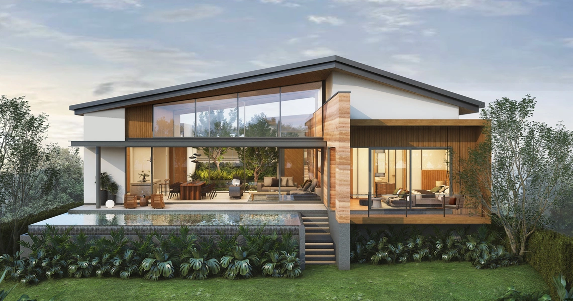 SERRANA Lakefront Pool Villas type b front view