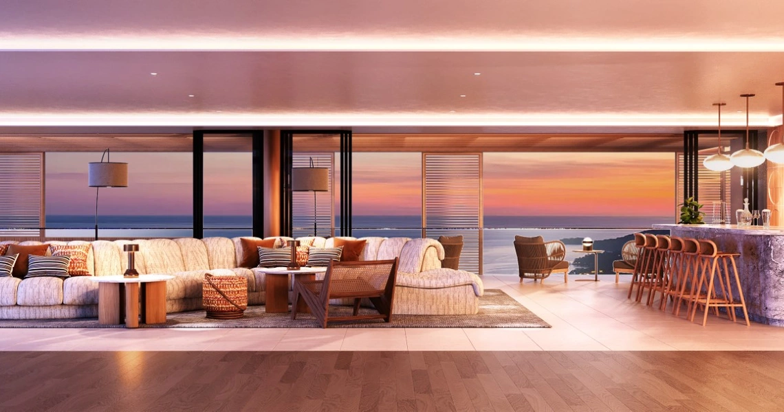 So Origin Bangtao resort condo - lounge with sea view