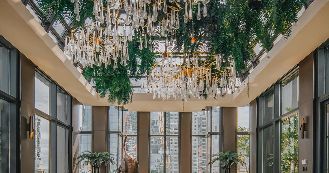 Hyde Heritage Thonglor Bangkok luxury condo - glasshouse interior