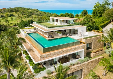 None Luxury villas on Samui 6 Bedroom Pool Villa in Samujana drone view