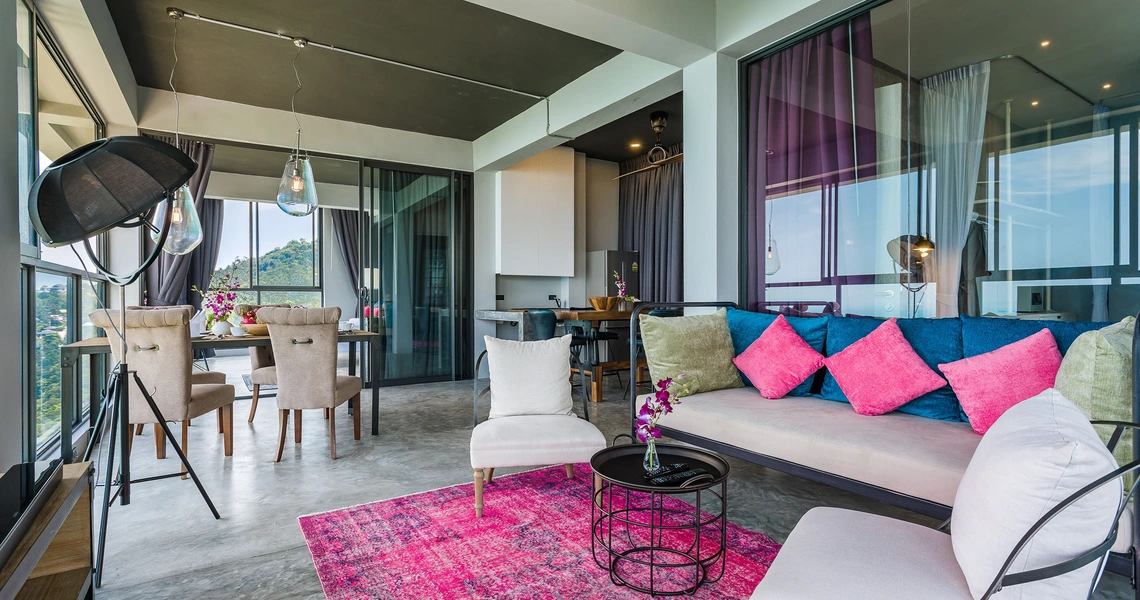 None Luxury villas on Samui Sky Dream Villa living area