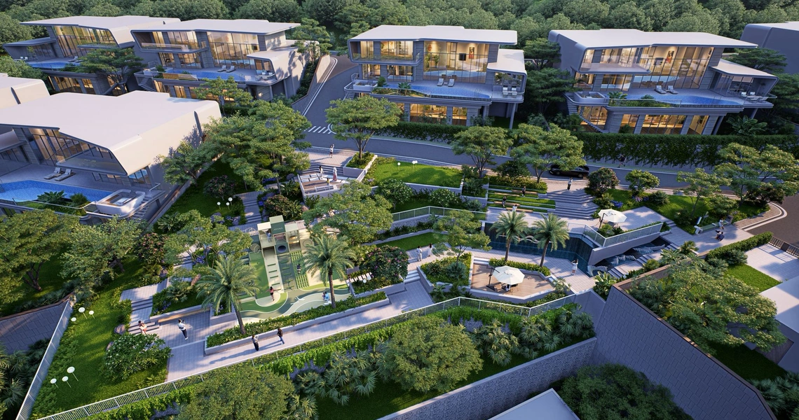 AYANA Soluna Villas external arial view