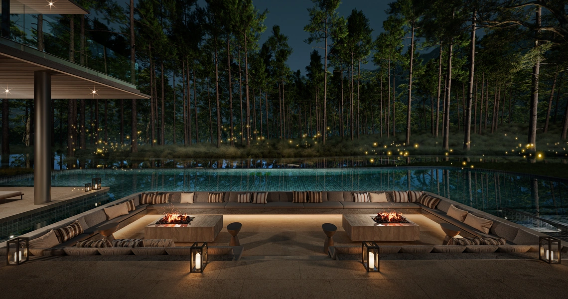 Anann Villas - pool night