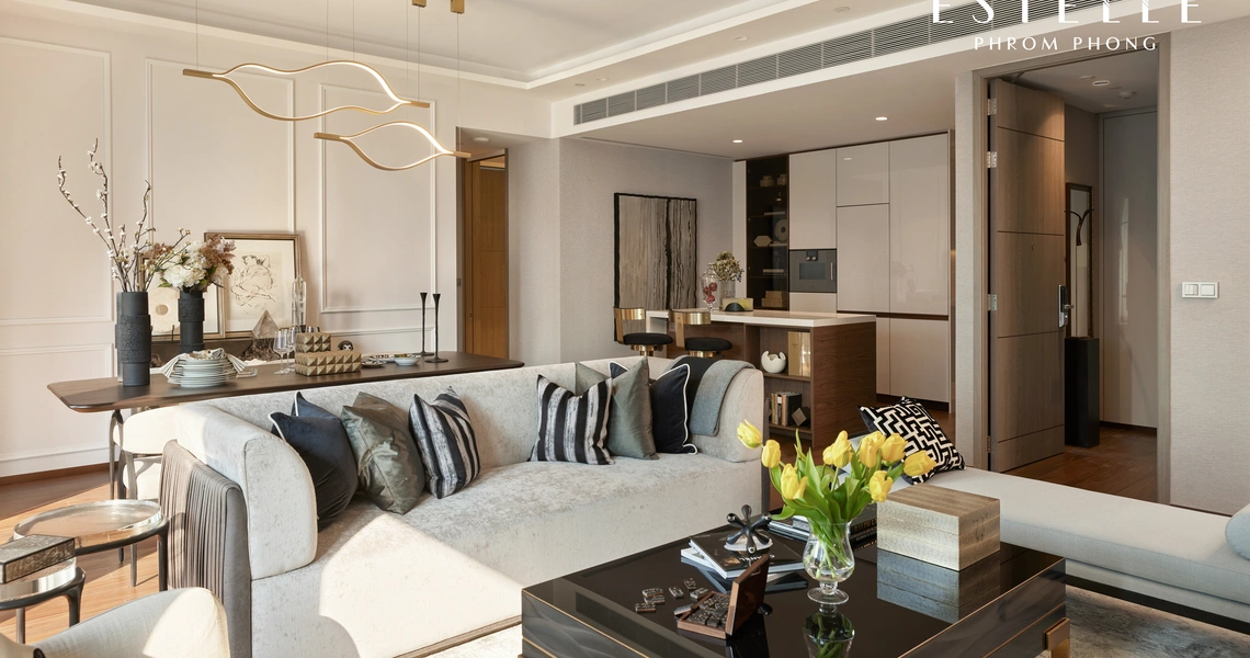 The Estelle Phrom Phong Luxury Bangkok Condo - Living room