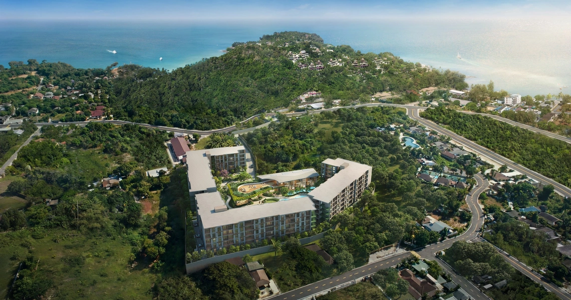 Rhea by Sansiri resort condo - aerial drone shot