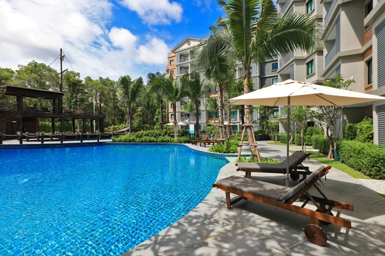 None Extensive swimming pool in a resort condo on Phuket
