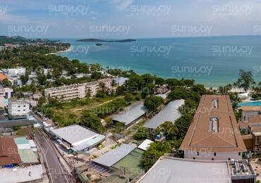 None Land Plot on Samui Beach front land for sale drone view
