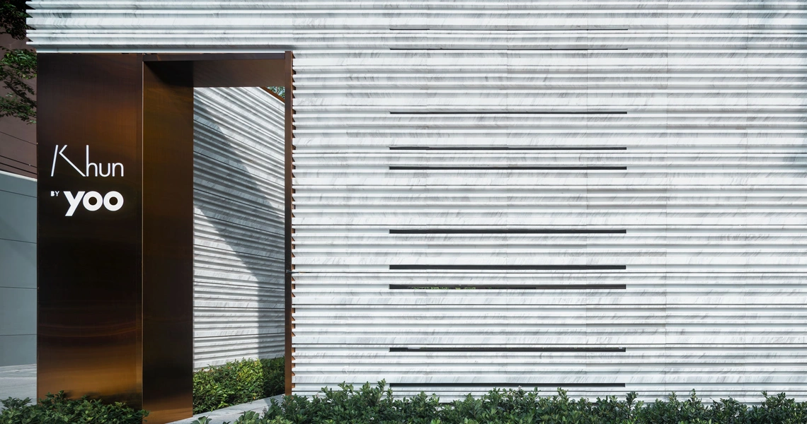 Khun by Yoo luxury condo in Bangkok main entrance