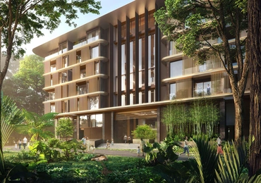 None Mulberry Grove at The Forestias Luxury Bangkok Condo entrance from the forest