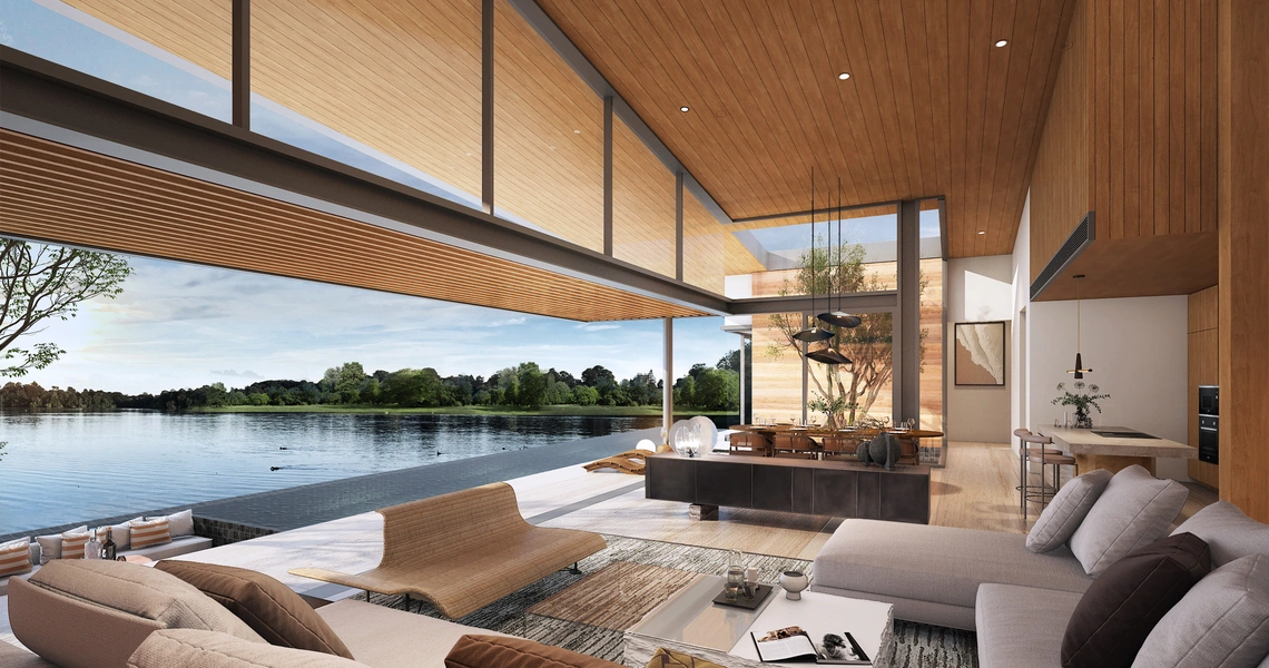 SERRANA Lakefront Pool Villas type a living room