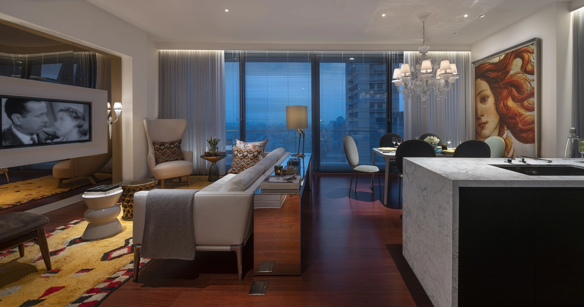 Khun by Yoo luxury condo in Bangkok living room