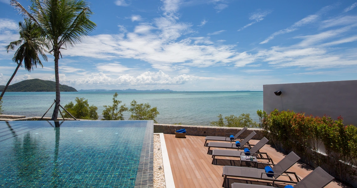 None Ultra-Luxury 7 Bedroom Beachfront Villa Samui - View from swimming pool